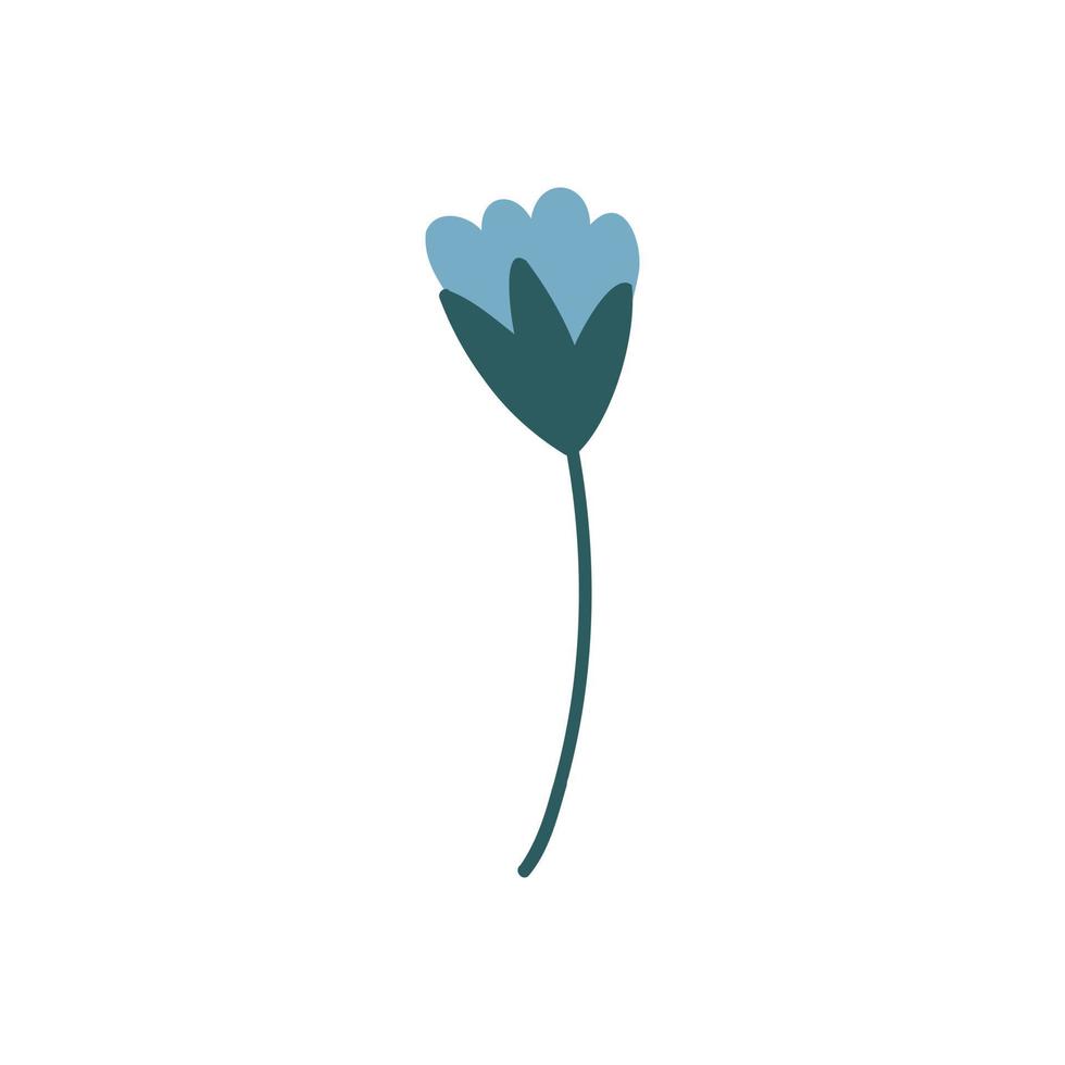 naiv enkel blå blomma vektor