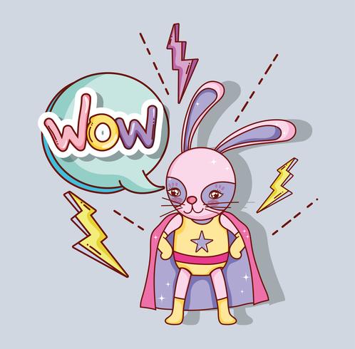 Superheld-Kaninchen-Cartoon vektor