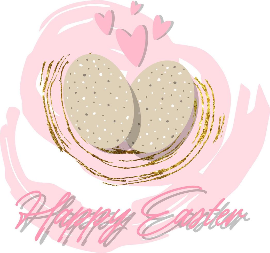 vektor glad påsk mönster ägg rosa textur bakgrund isolerade vektor handritad glad påsk gratulationskort