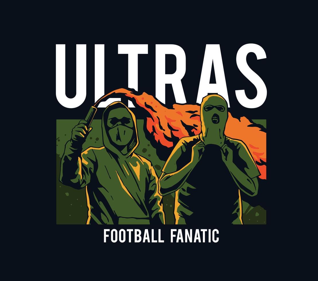 fußballanhänger der ultras illustration vektor