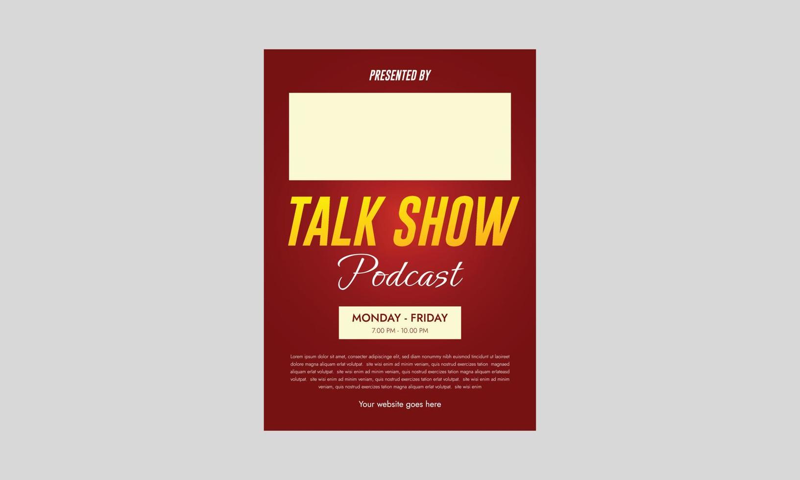 pod cast flygblad mall design. pratshow podcast flyer design. podcast affärskanal för mall. omslag, a4-storlek, flygbladsdesign vektor