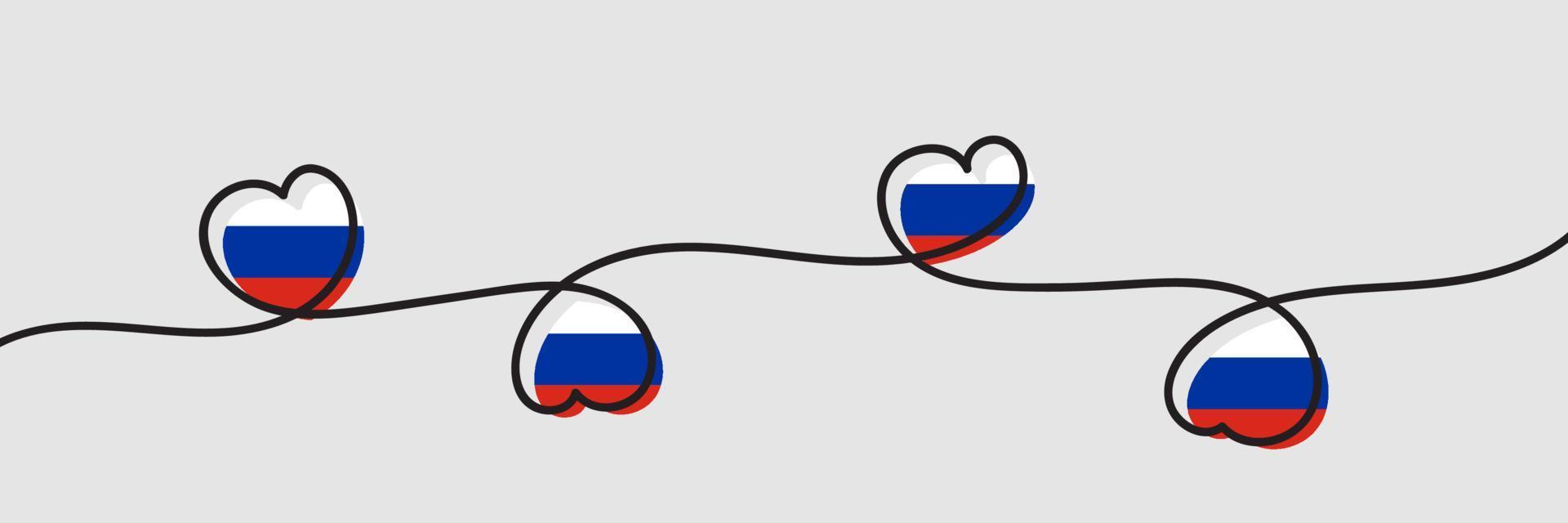 Flagge von Russland in Herzform. russisches nationales symbol. Vektor-Illustration vektor