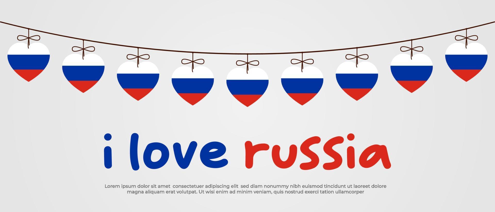 die nationalflagge von russland und die aufschrift ich liebe russland. Vektor-Illustration vektor