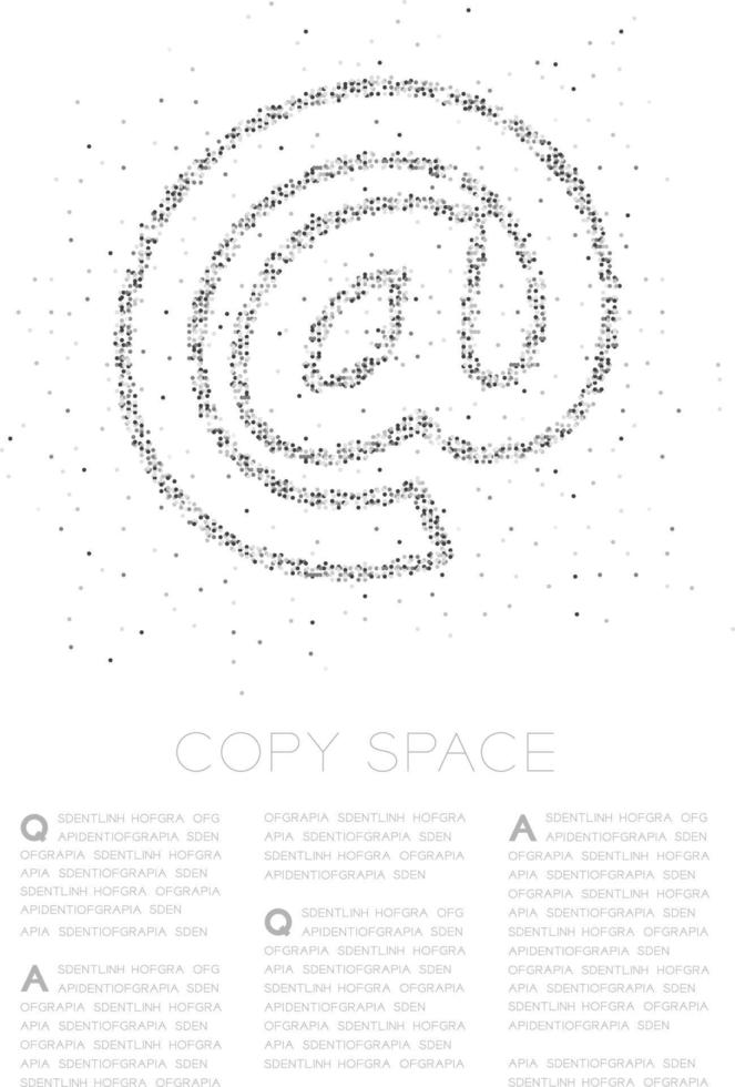 abstrakt geometrisk cirkel prick pixelmönster vid skyltikon, onlinekonceptdesign svart färgillustration på vit bakgrund med kopia utrymme, vektor eps 10