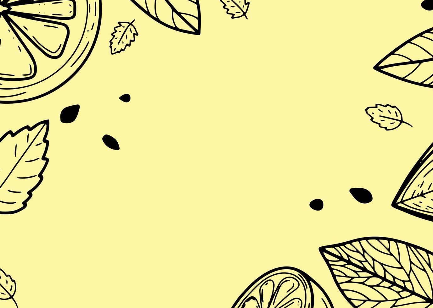 vacker bakgrund med citroner, blommor, lämna. handritade vektorillustration av frukter. banderoll i stil med gravyr. vintage citrus och botanisk design. för affischer, tryck, tapeter, omslag vektor