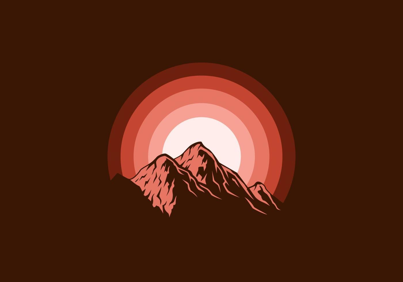 brun siluett av berg vektor