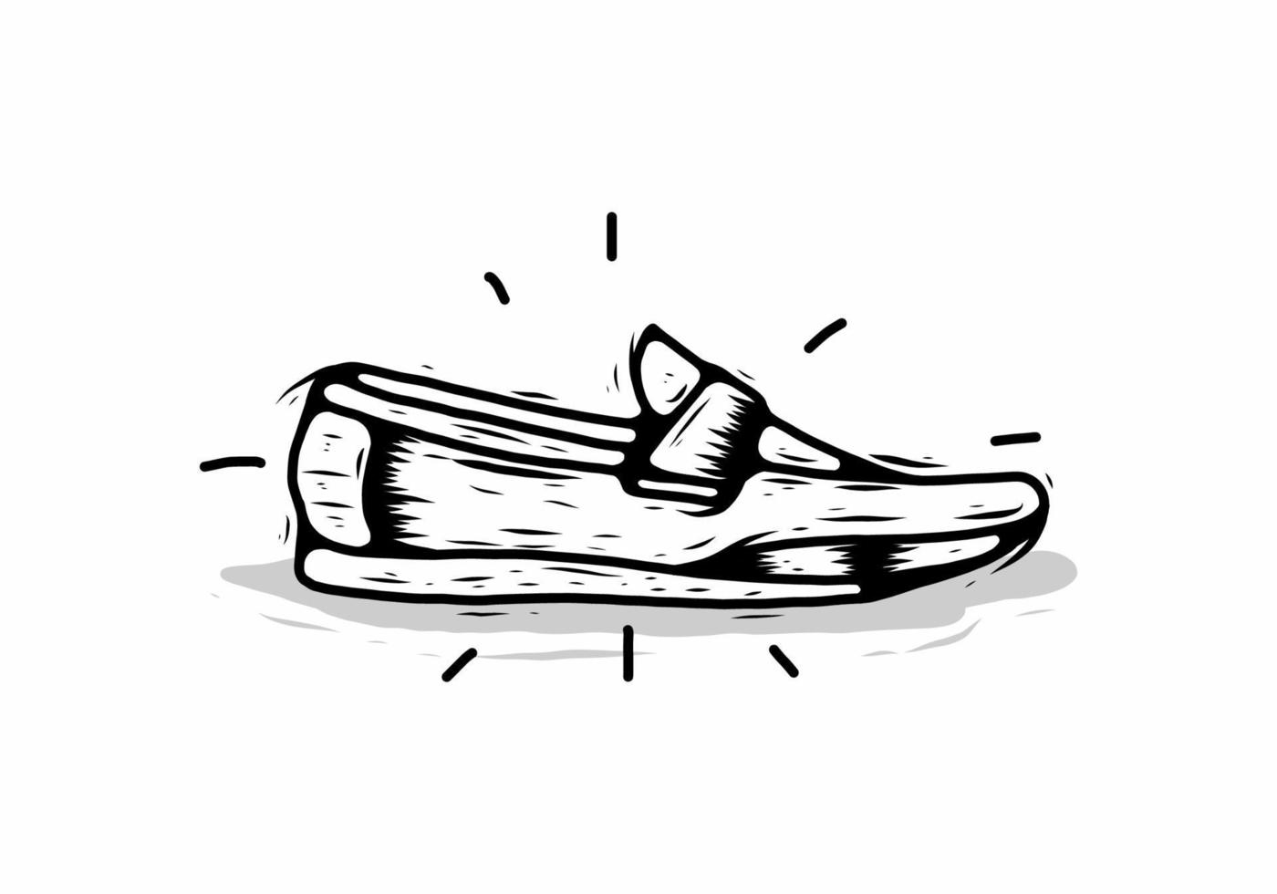 svart linjekonstteckning av klassiska skor vektor