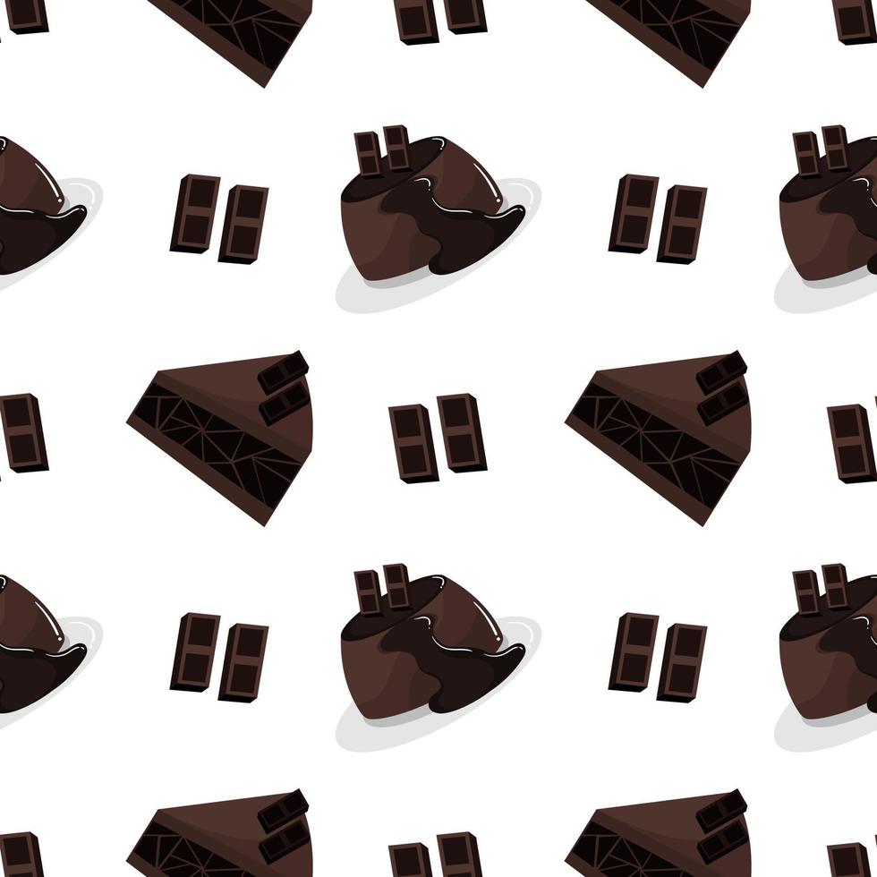 sömlösa mönster av chokladkaka och pudding vektor