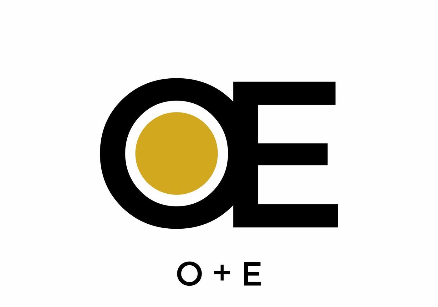 schwarzgoldene Farbe des oe-Anfangsbuchstabens vektor