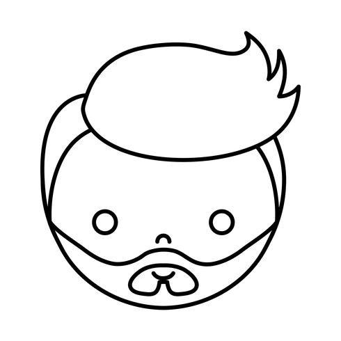tecknad pojke ansikte ikon vektor