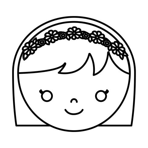 Cartoon Frau Gesichtssymbol vektor