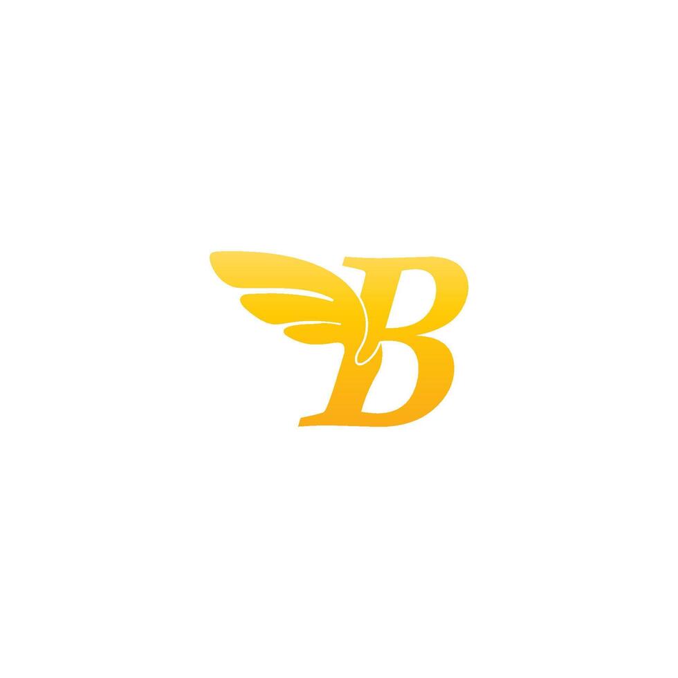 buchstabe b logo symbol illustration mit flügeln vektor