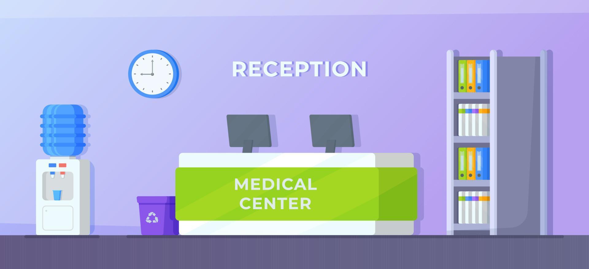 Vektor-Illustration eines Krankenhaus-Hintergrunds. Ärztezentrum. vektor