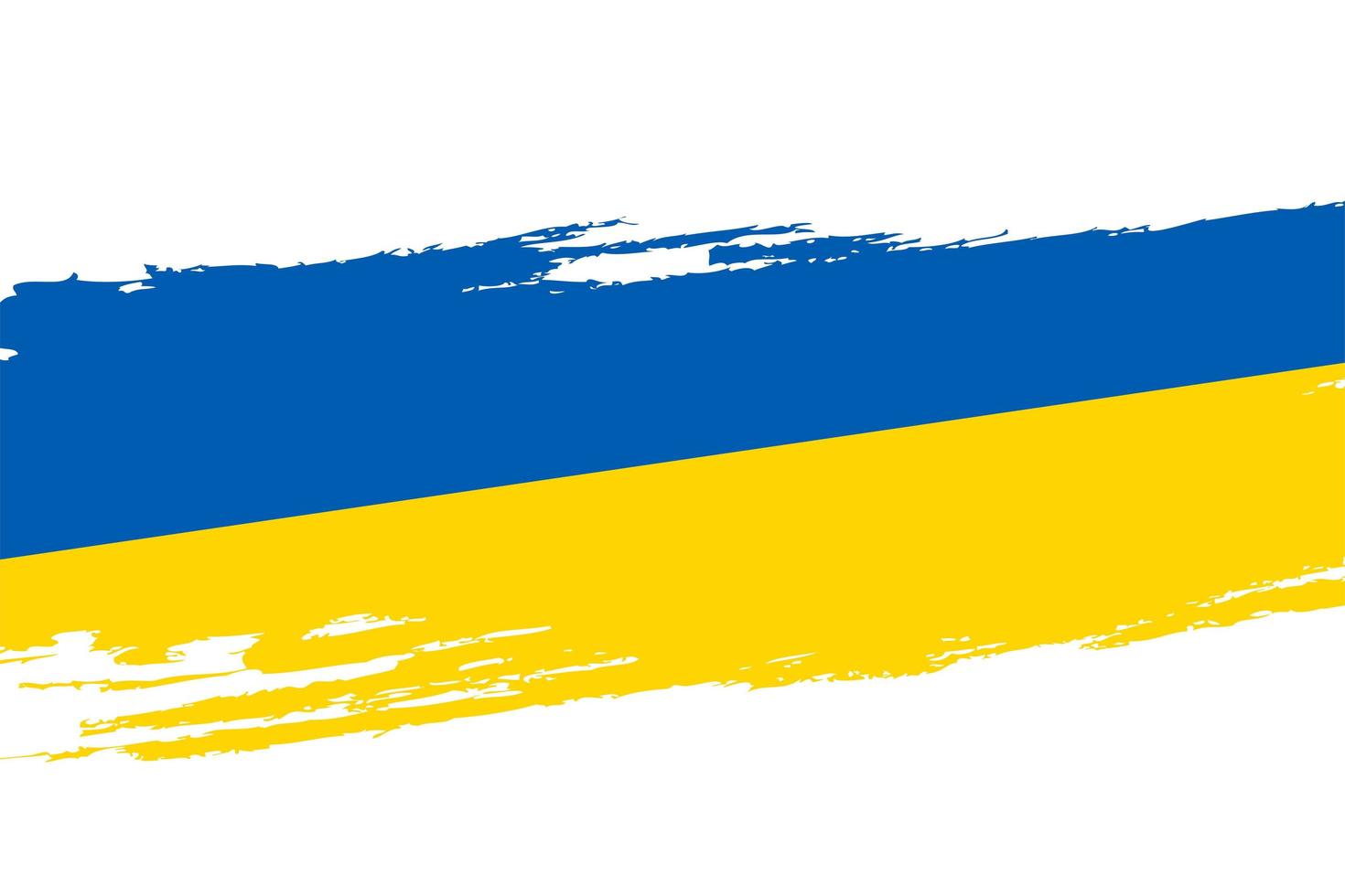 ukrainska flaggan penseldrag. internationella protester, stoppa kriget mot Ukraina. vektor