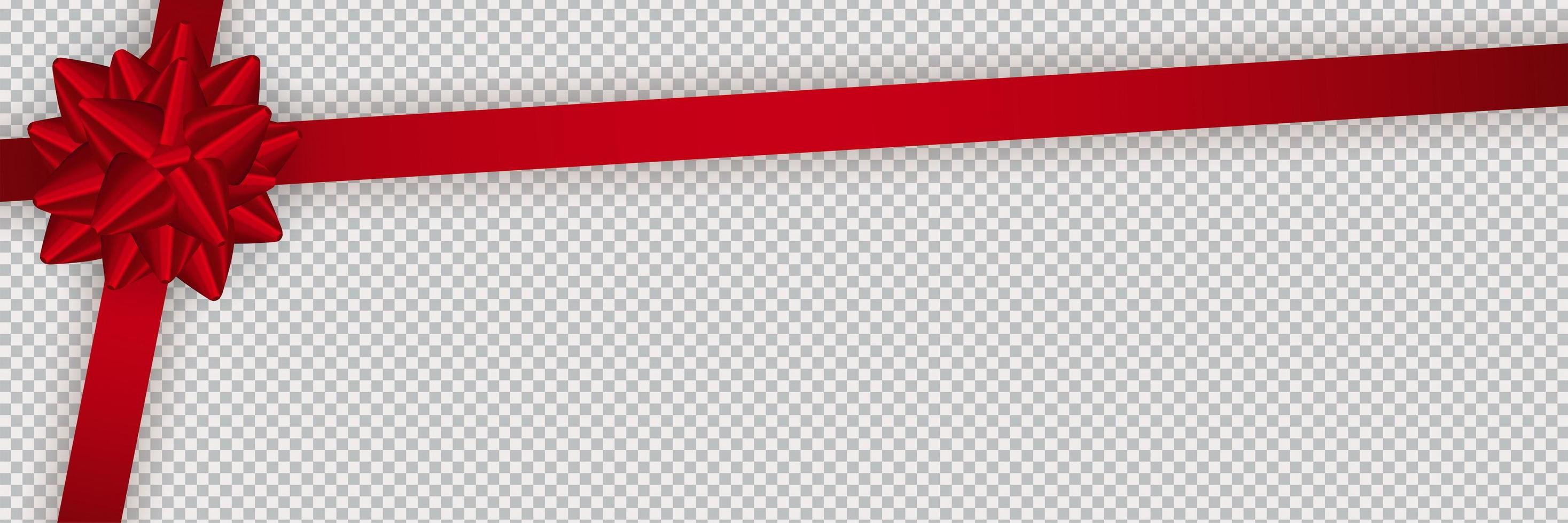 realistische rote Schleife und Band auf transparentem Hintergrund isoliert. Vorlage für Grußkarten, Poster oder Broschüren. vektor