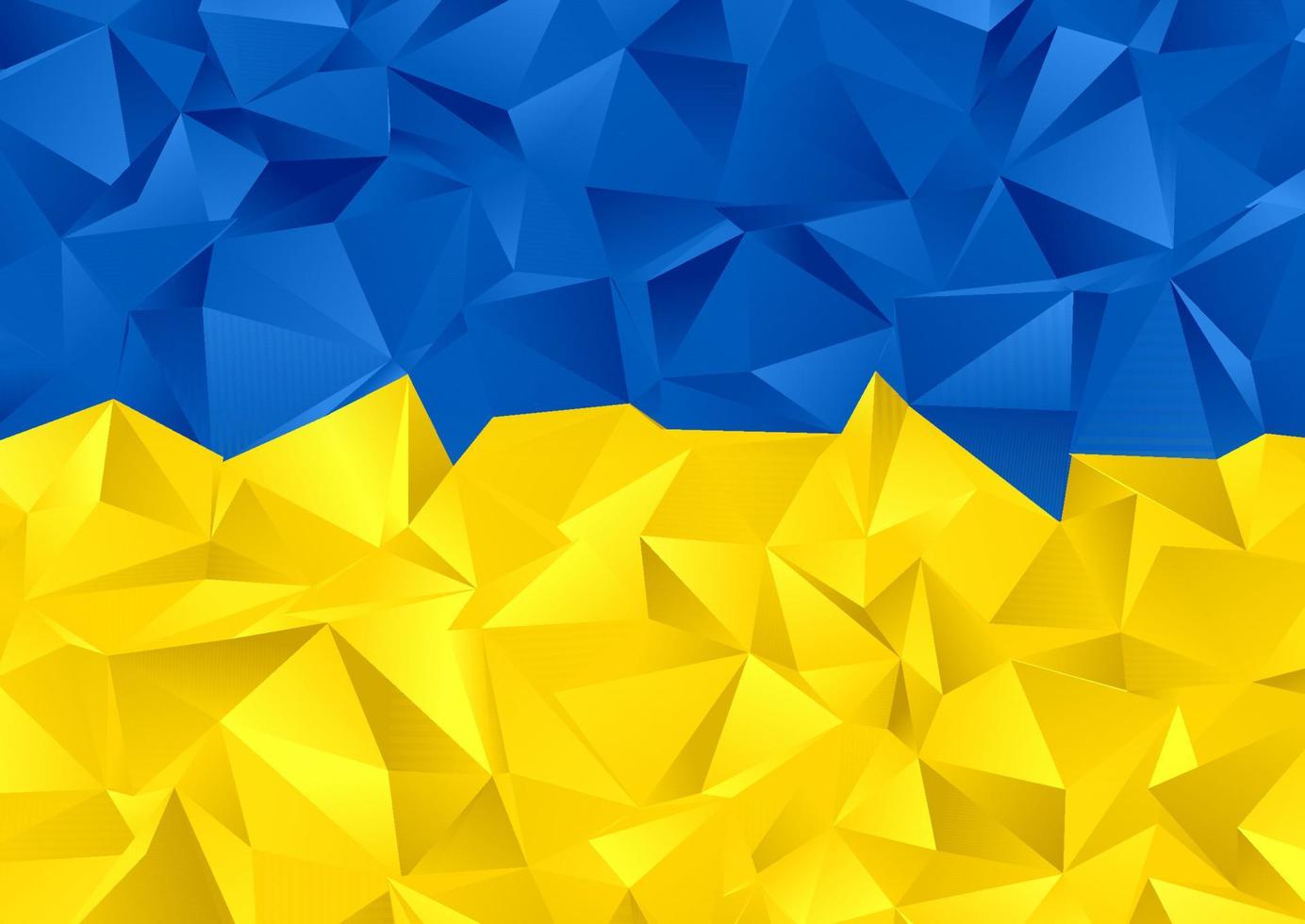 abstrakt låg poly ukrainska flagga design vektor