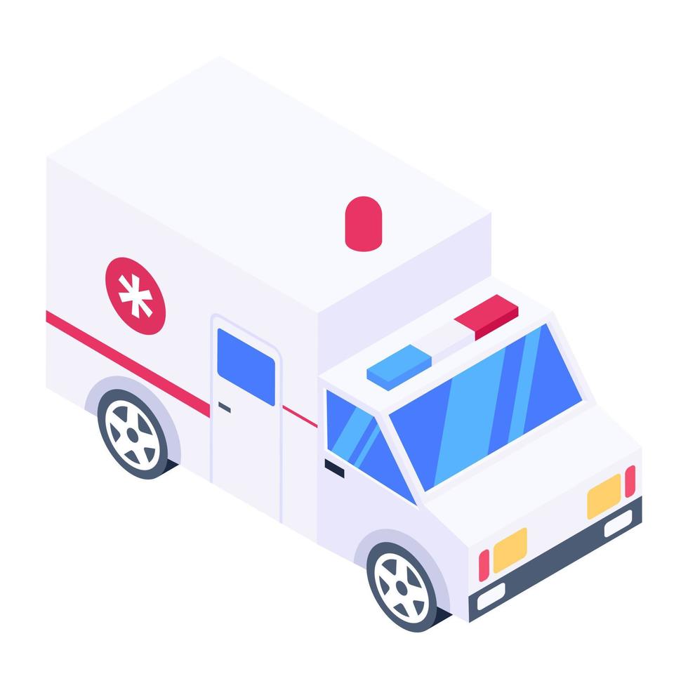 Rettungswagen, ein editierbarer Vektorstil des Krankenwagenkonzepts vektor