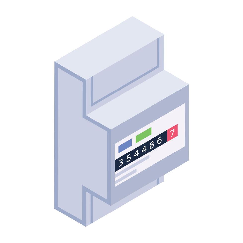 stromversorgungssystem, isometrisches design des stromzählersymbols vektor