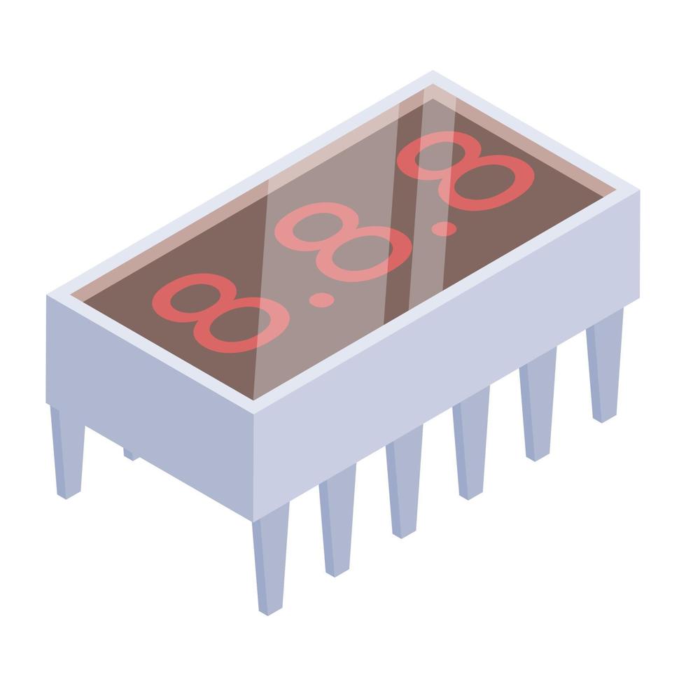 Ein Single-Chip-Mikrocontroller-Symbol, isometrischer Stil der IC-Schaltung vektor