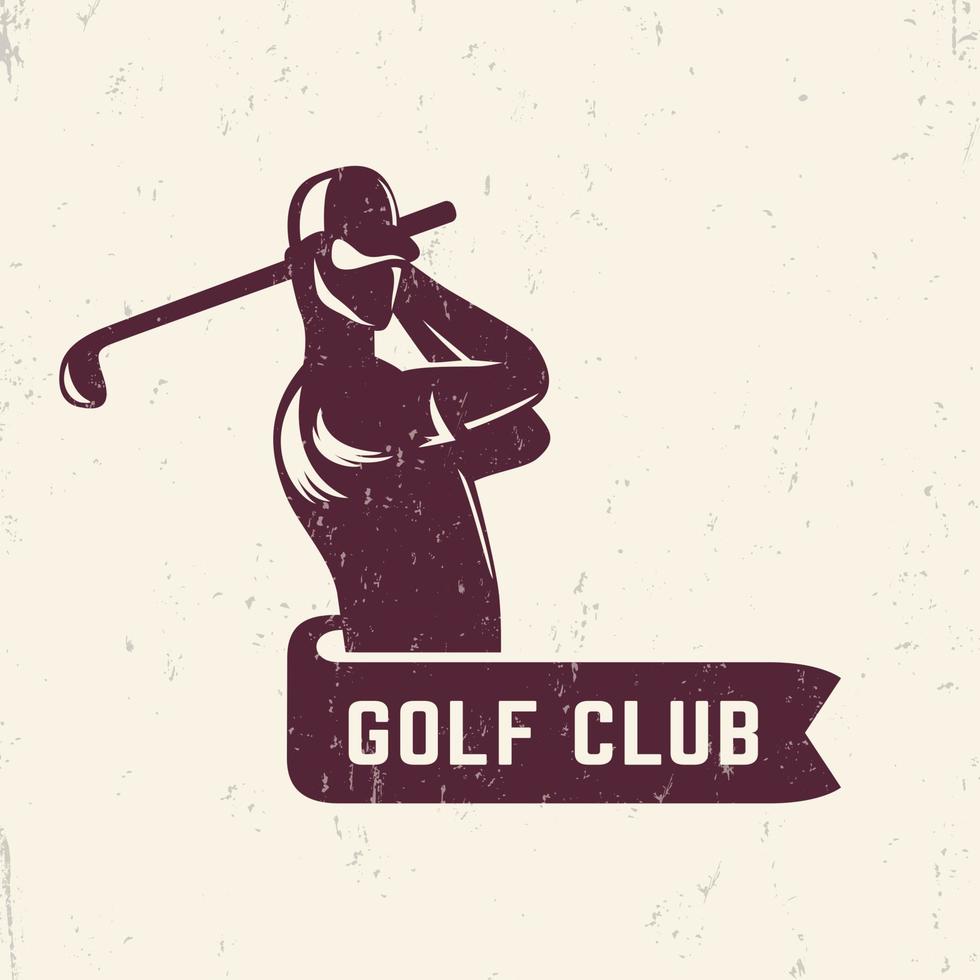 Golfclub-Logo, Emblem-Vorlage mit Golfspieler, Vektorillustration vektor