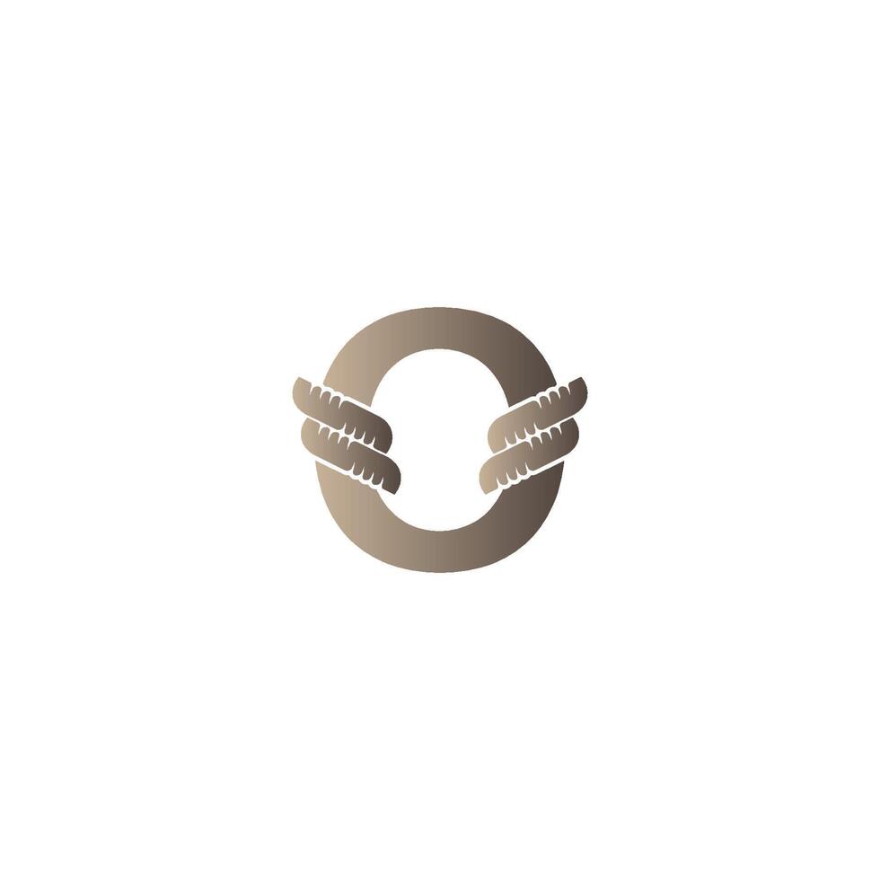 bokstaven o insvept i rep ikon logotyp design illustration vektor