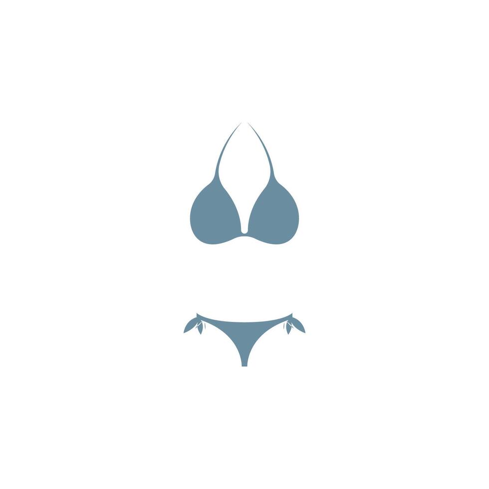 bikini ikonen logotyp platt formgivningsmall vektor