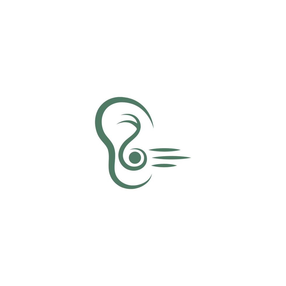 Ohren-Logo-Symbol flache Design-Vorlage vektor