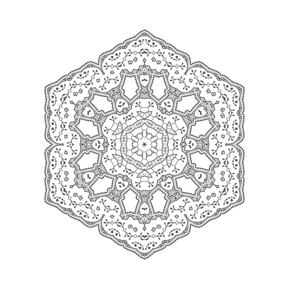 vacker linjekonst mandala design vektor