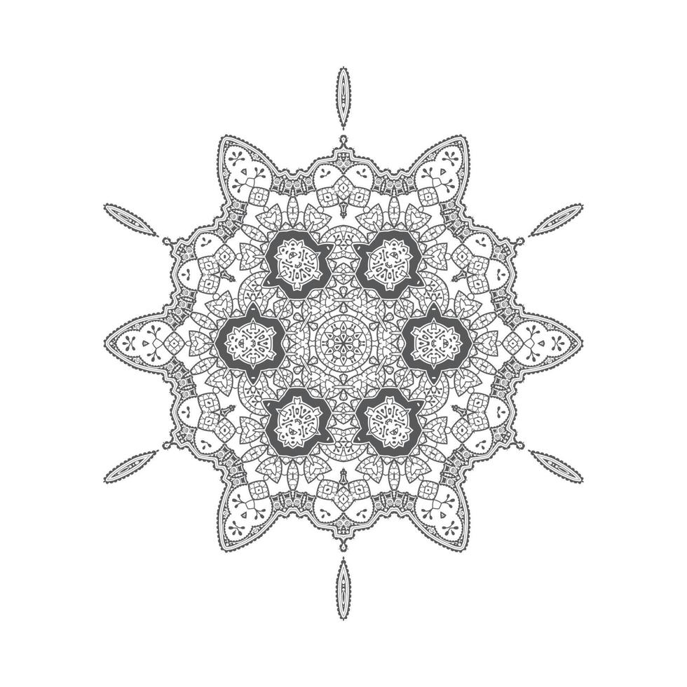 elegantes Linienkunst-Mandala-Design vektor