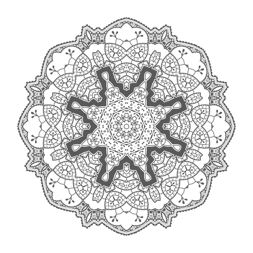 elegantes Linienkunst-Mandala-Design vektor