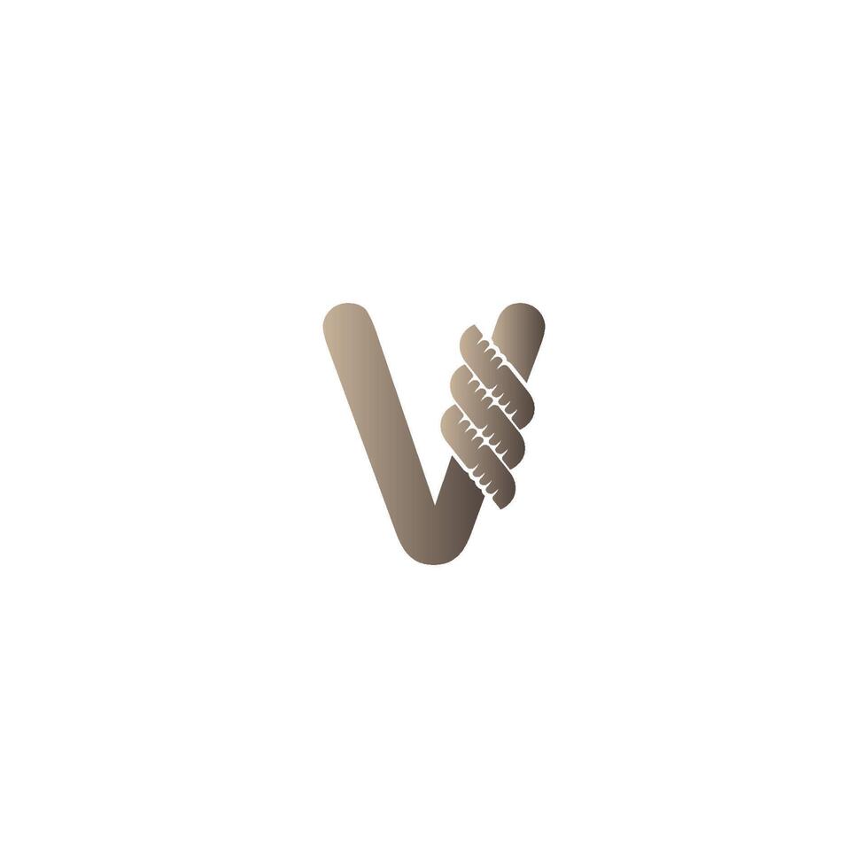 bokstaven v insvept i rep ikon logotyp design illustration vektor