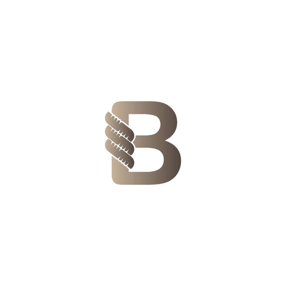Buchstabe b eingewickelt in Seil-Symbol-Logo-Design-Illustration vektor