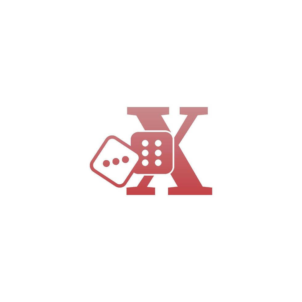 Buchstabe x mit Würfel zwei Symbol-Logo-Vorlage vektor