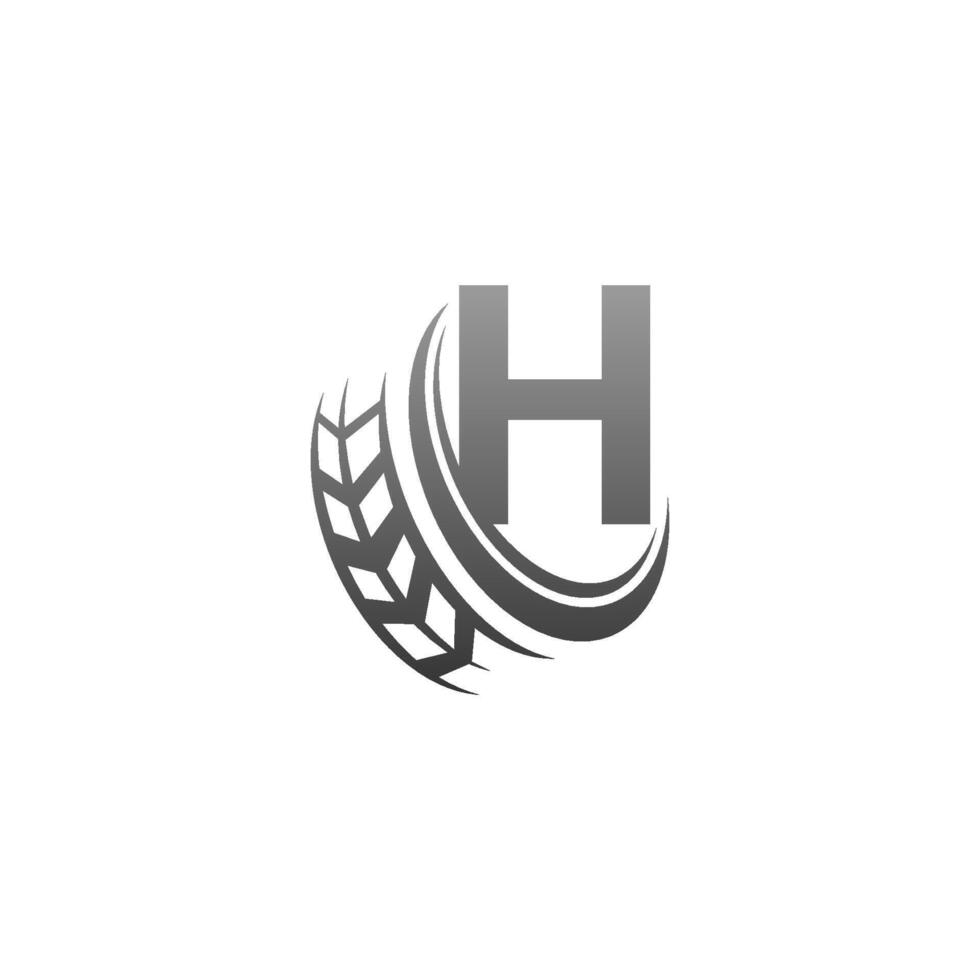 bokstaven h med efterföljande hjul ikon designmall illustration vektor