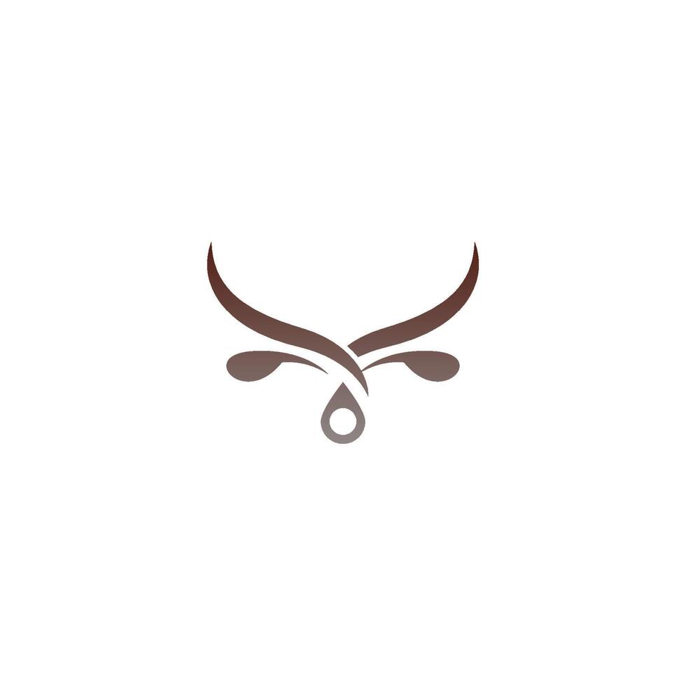 bull ikon logotyp, buffelhuvud ikon logotyp vektor