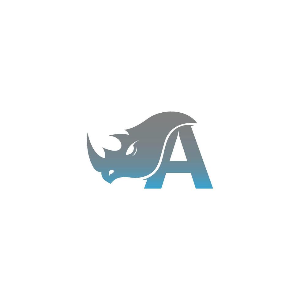 bokstaven a med noshörningshuvud ikon logotyp mall vektor