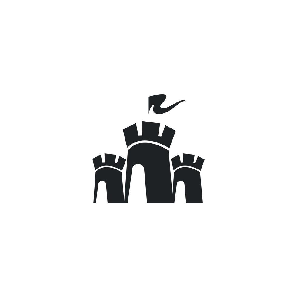 Schloss-Logo-Icon-Design-Vektor-Illustration vektor
