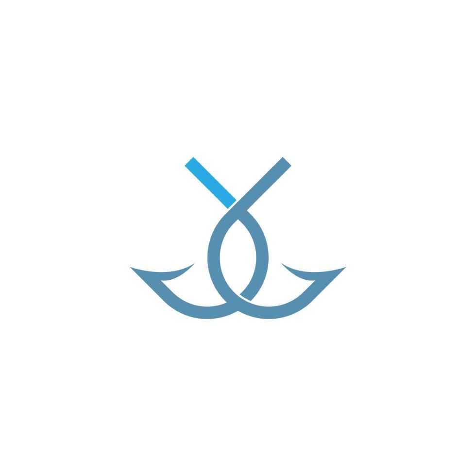 fiske krok ikon logotyp design illustration vektor