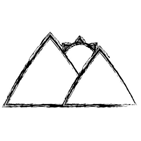 Berge und Sonne-Symbol vektor