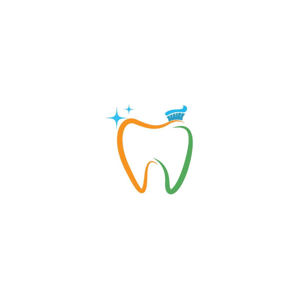 tandborste ikon logotyp designmall illustration vektor