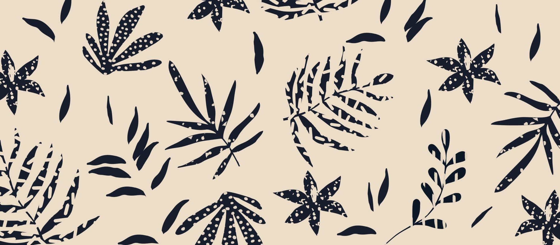 minimales, botanisches plakat mit zweigen, blumen und blättern vektorillustration. Zeitgenössisches, abstraktes, von der Natur inspiriertes Design für Hintergrund, Tapete, Karte, Wandkunst, Stoff vektor