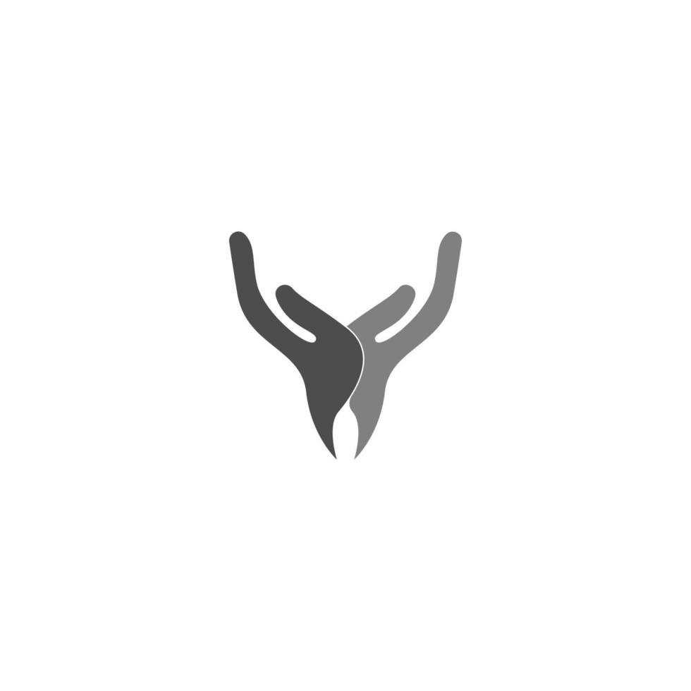 hand ikon logotyp platt formgivningsmall vektor