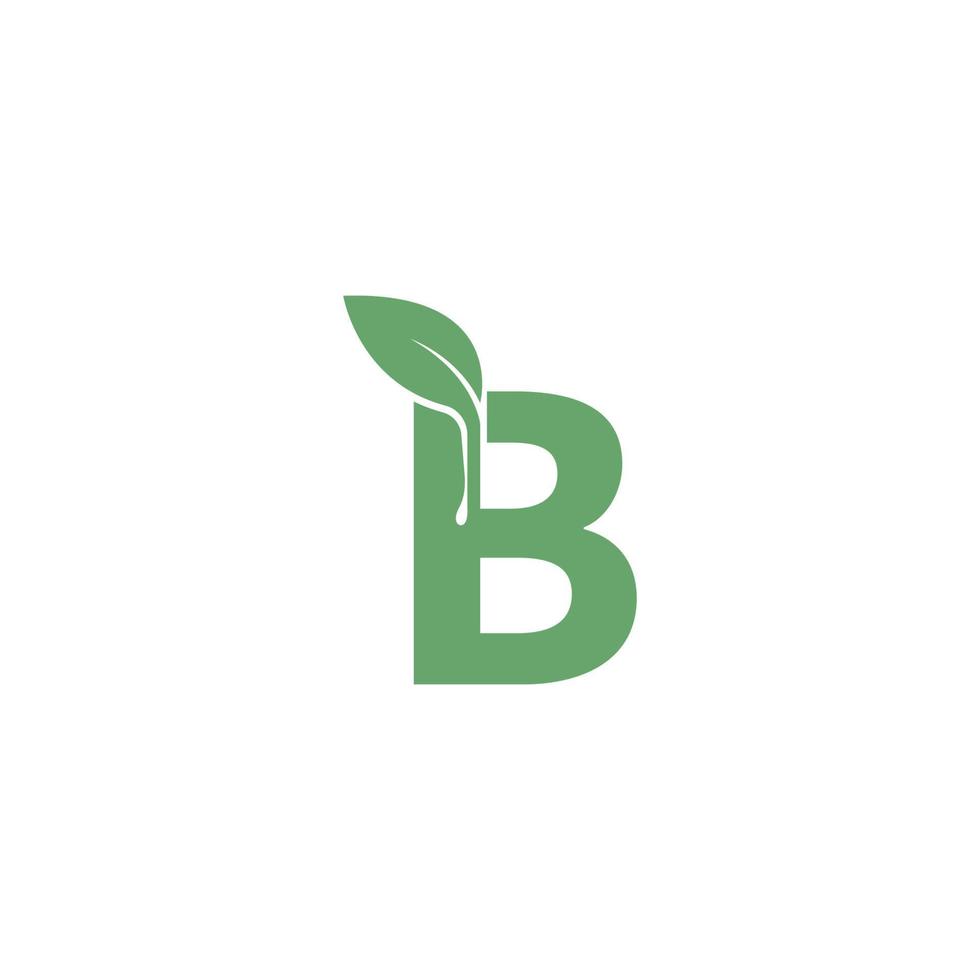 Buchstabe b Symbol Blatt Design Konzept Vorlage vektor