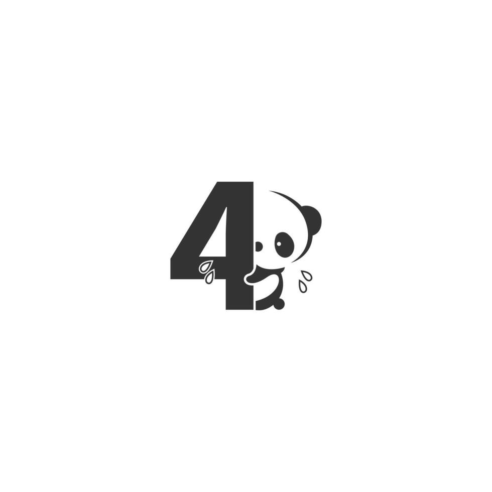 Panda-Symbol hinter der Logo-Illustration Nummer 4 vektor