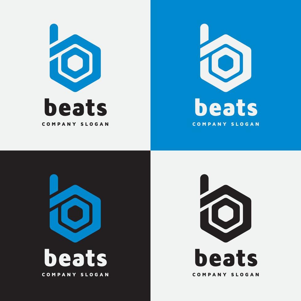 beats - b bokstav logotyp vektor