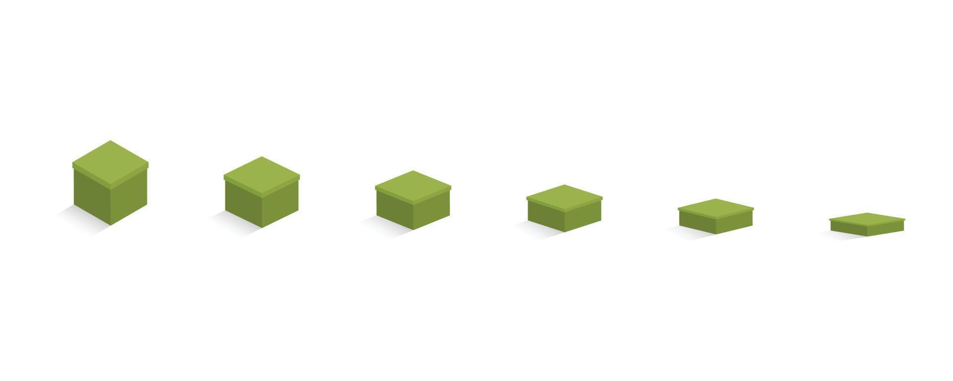 grünes Kästchensymbol alle Größe editierbar vektor