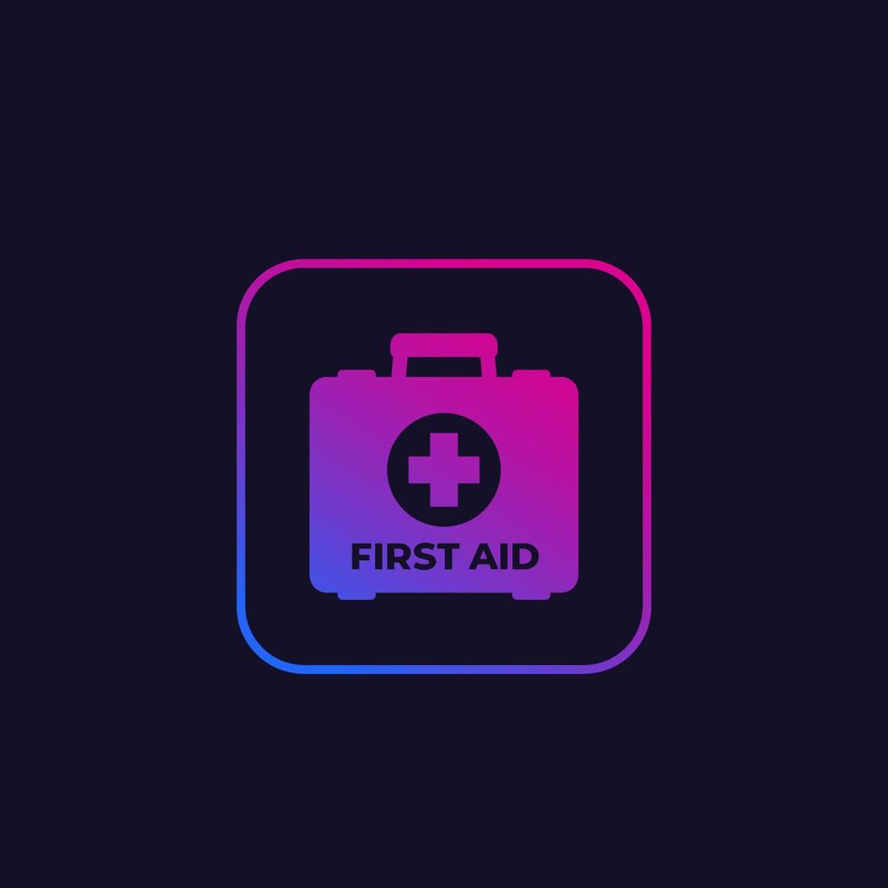 Erste-Hilfe-Kasten, Symbol für Notfalltasche vektor