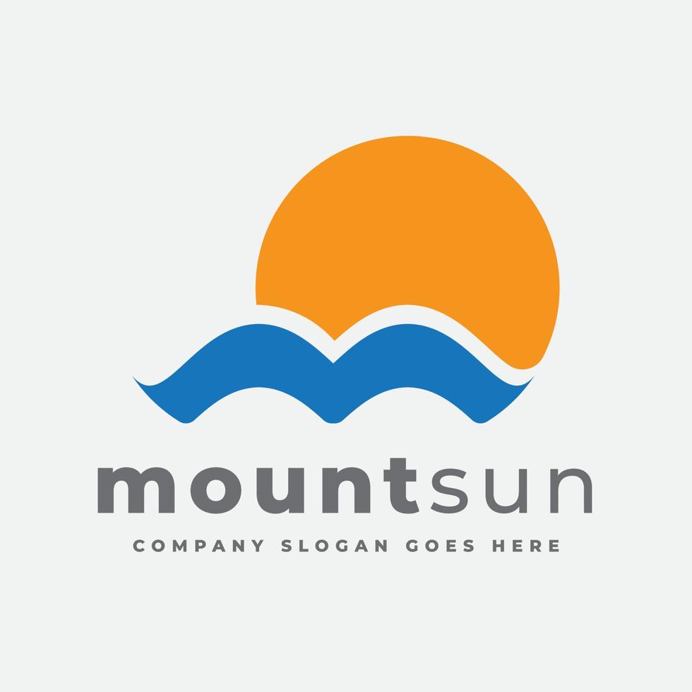 sol och berg - m logotyp vektor