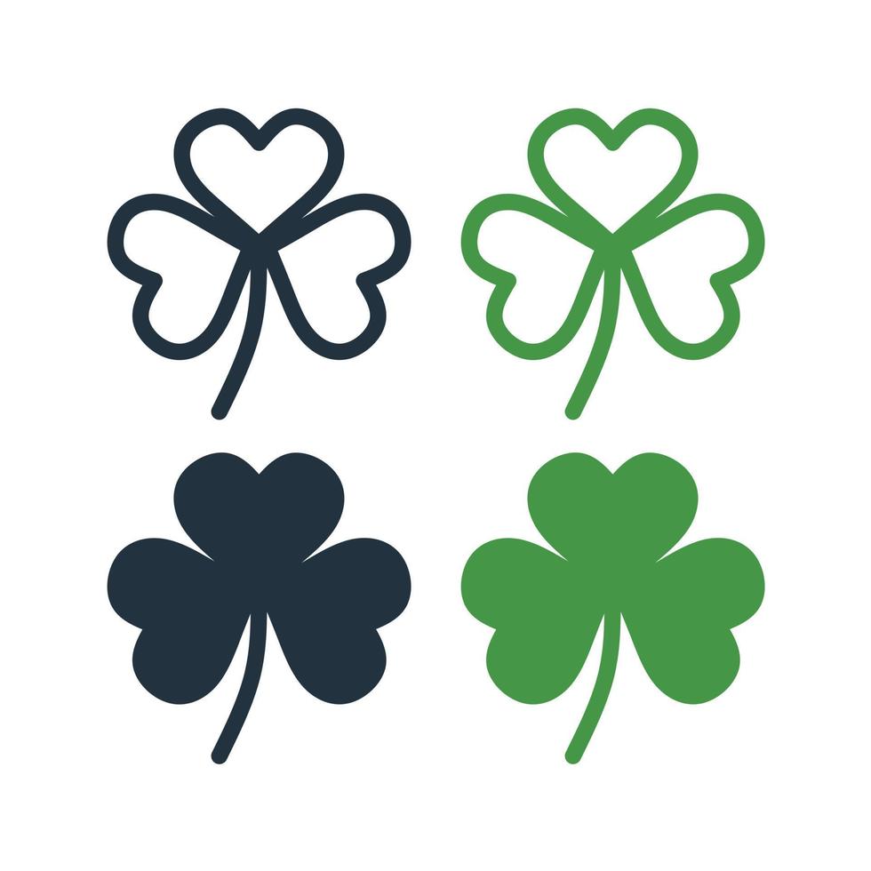 Kleeblatt-Vektorsatz isoliert auf weißem Hintergrund. Kleeblatt-Symbol für St. Patrick's Day und es gibt Ihr Website-Design. Vektor-Illustration. vektor