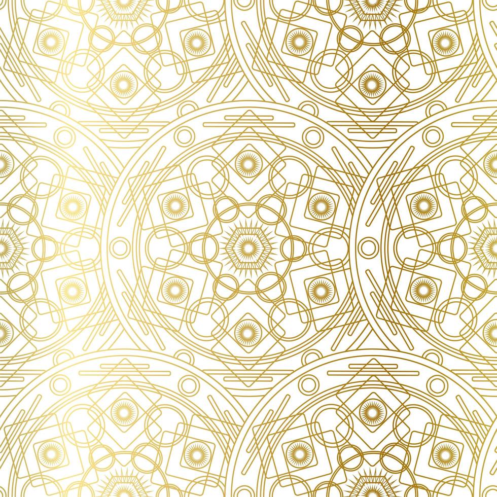 Gold Luxus Kunst Mandala Boho nahtloses Muster vektor